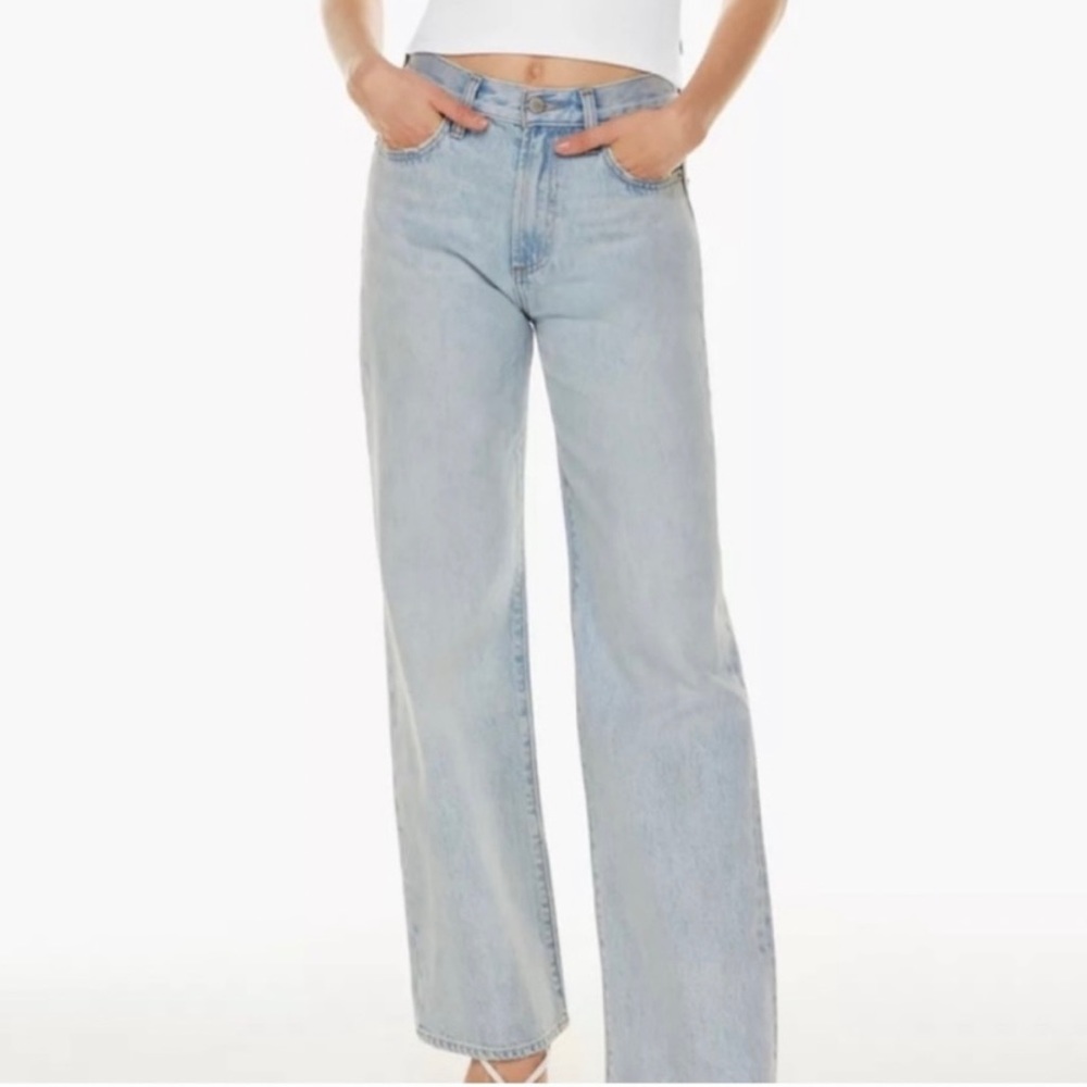 Denim Forum Farrah High Rise Wide Leg Jeans Womens Size 27 Rigid